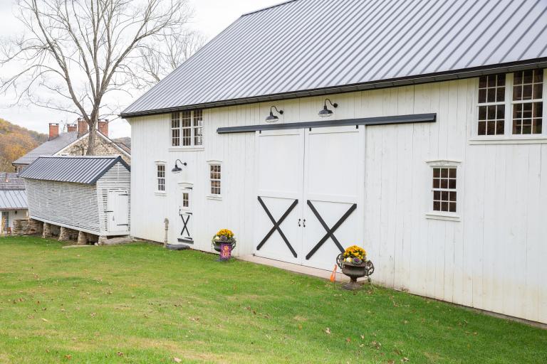 Back view of barn