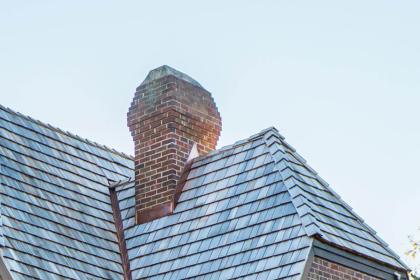 House with brick chimney