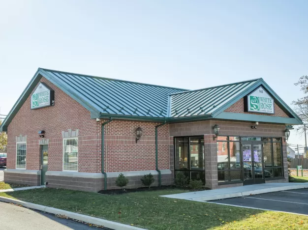 A new metal roof on a bank